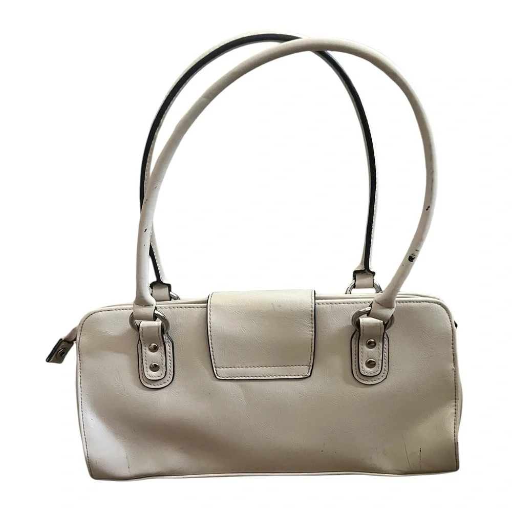 Hillard & Hanson | Y2K purse cream leather medium size shoulder bag